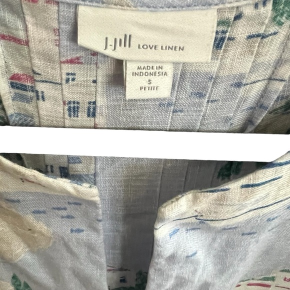 J. Jill 100% Linen Tunic Dress with Coastal Print PS - Picture 5 of 5